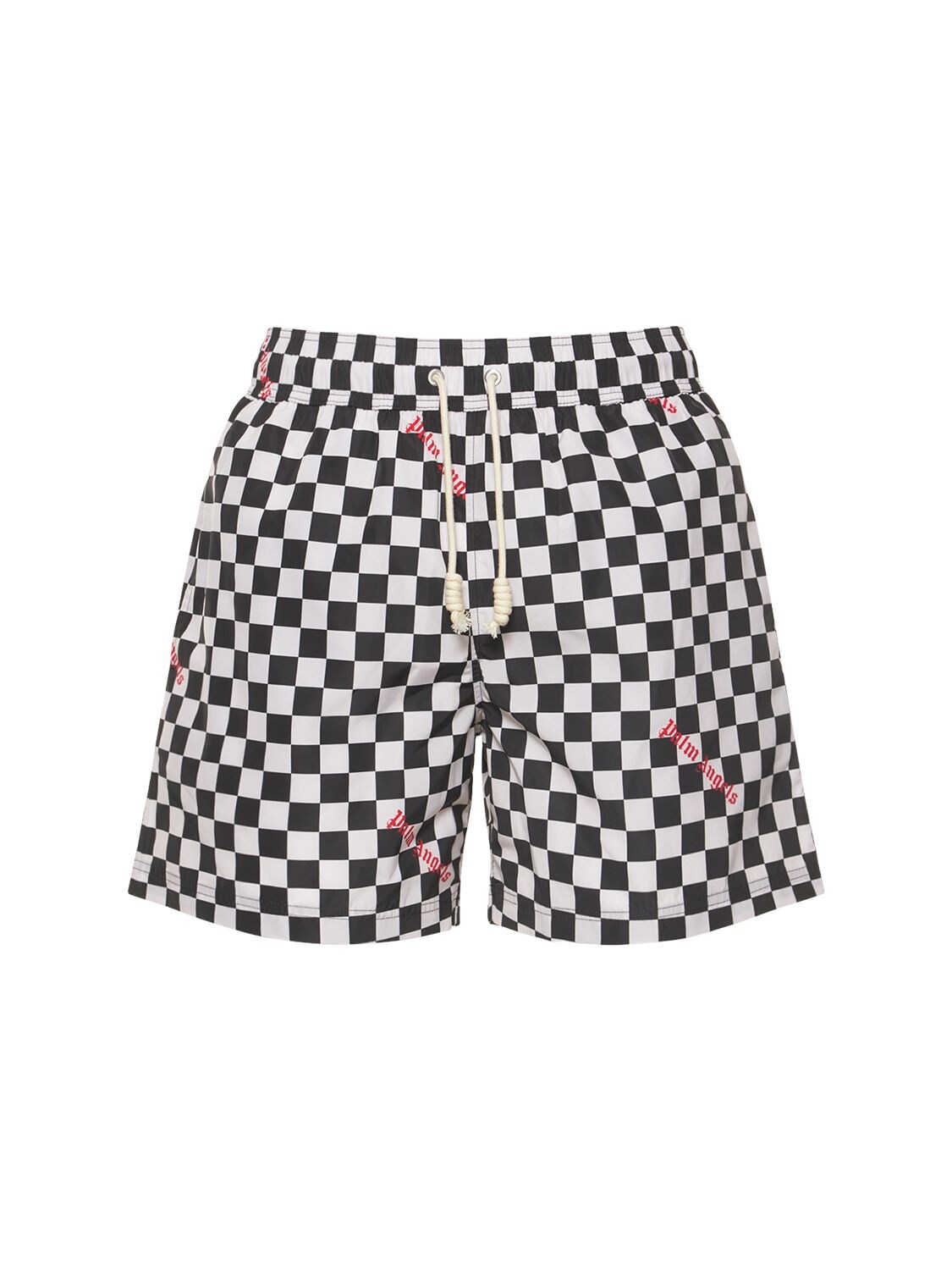 PALM ANGELS DAMIER PRINT TECH SWIM SHORTS