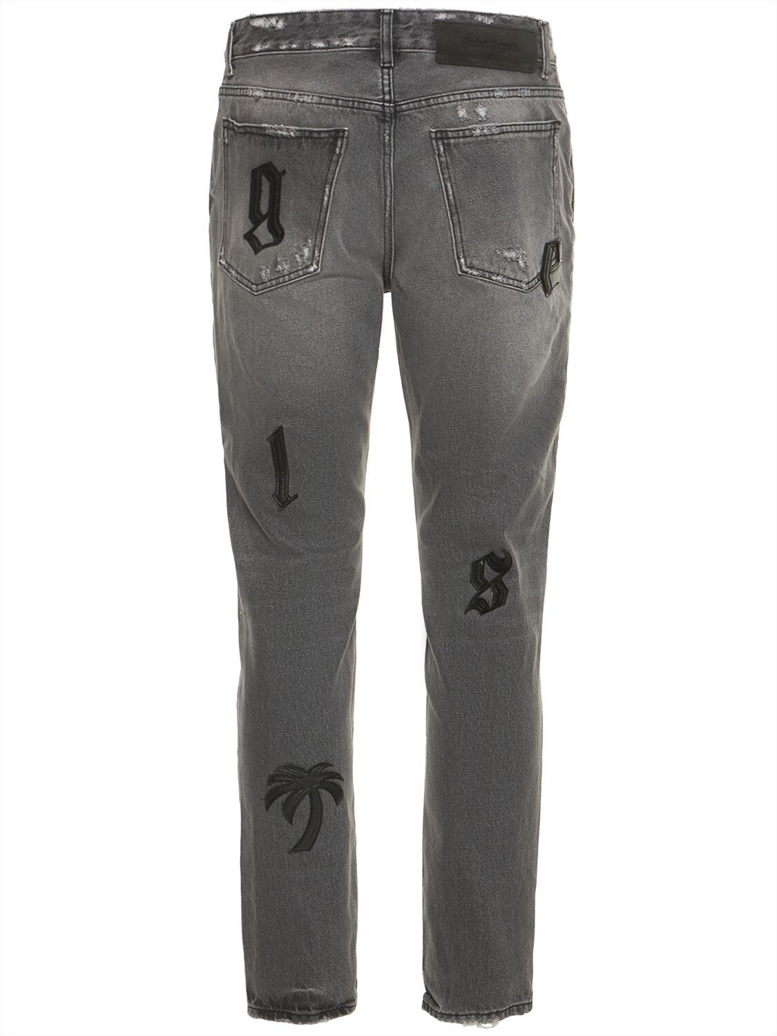 Palm Angels Logo Patch Classic 5 Pocket Pant In Gray | ModeSens