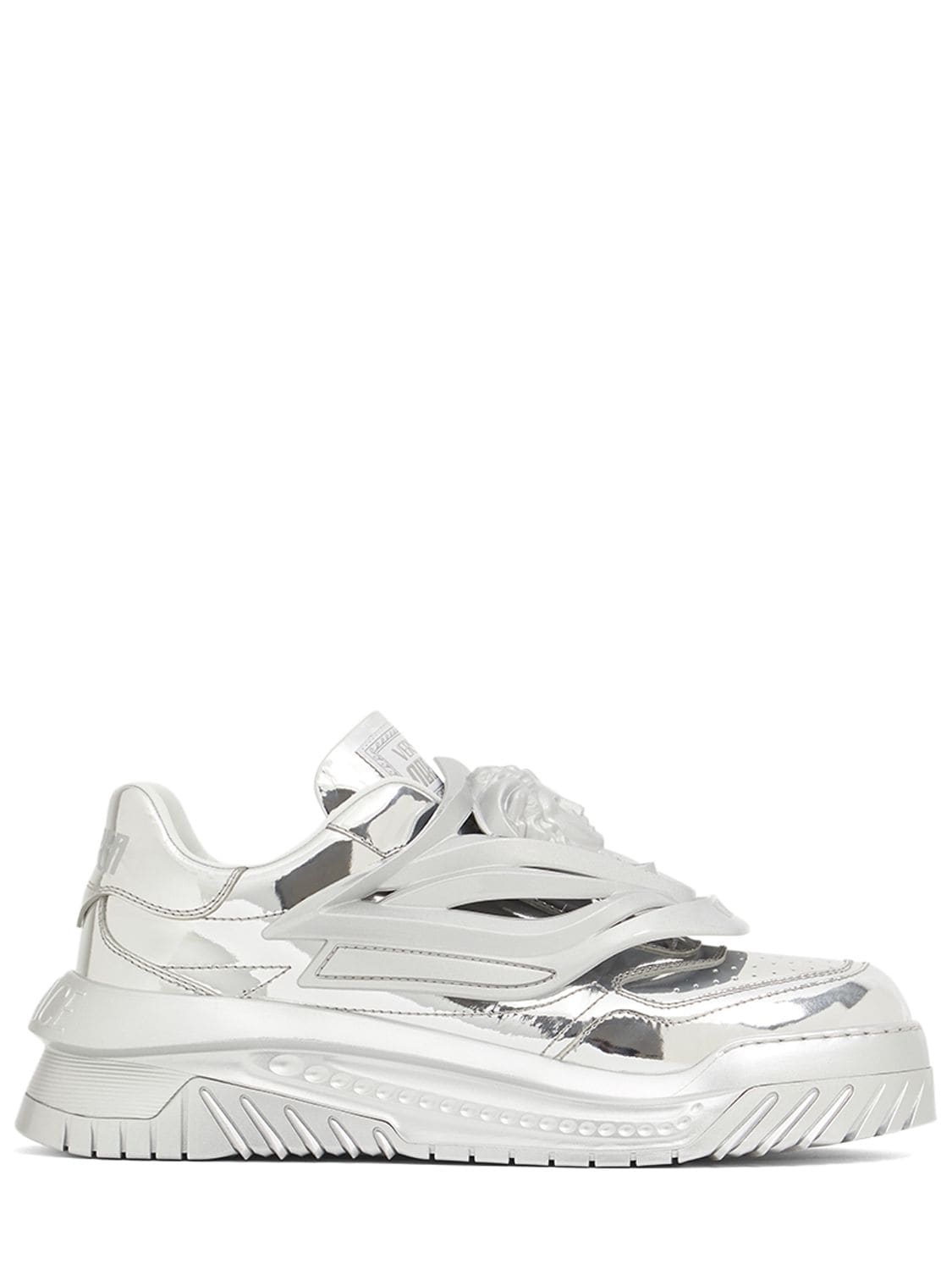 VERSACE ODISSEA LAMINATE LEATHER SNEAKERS