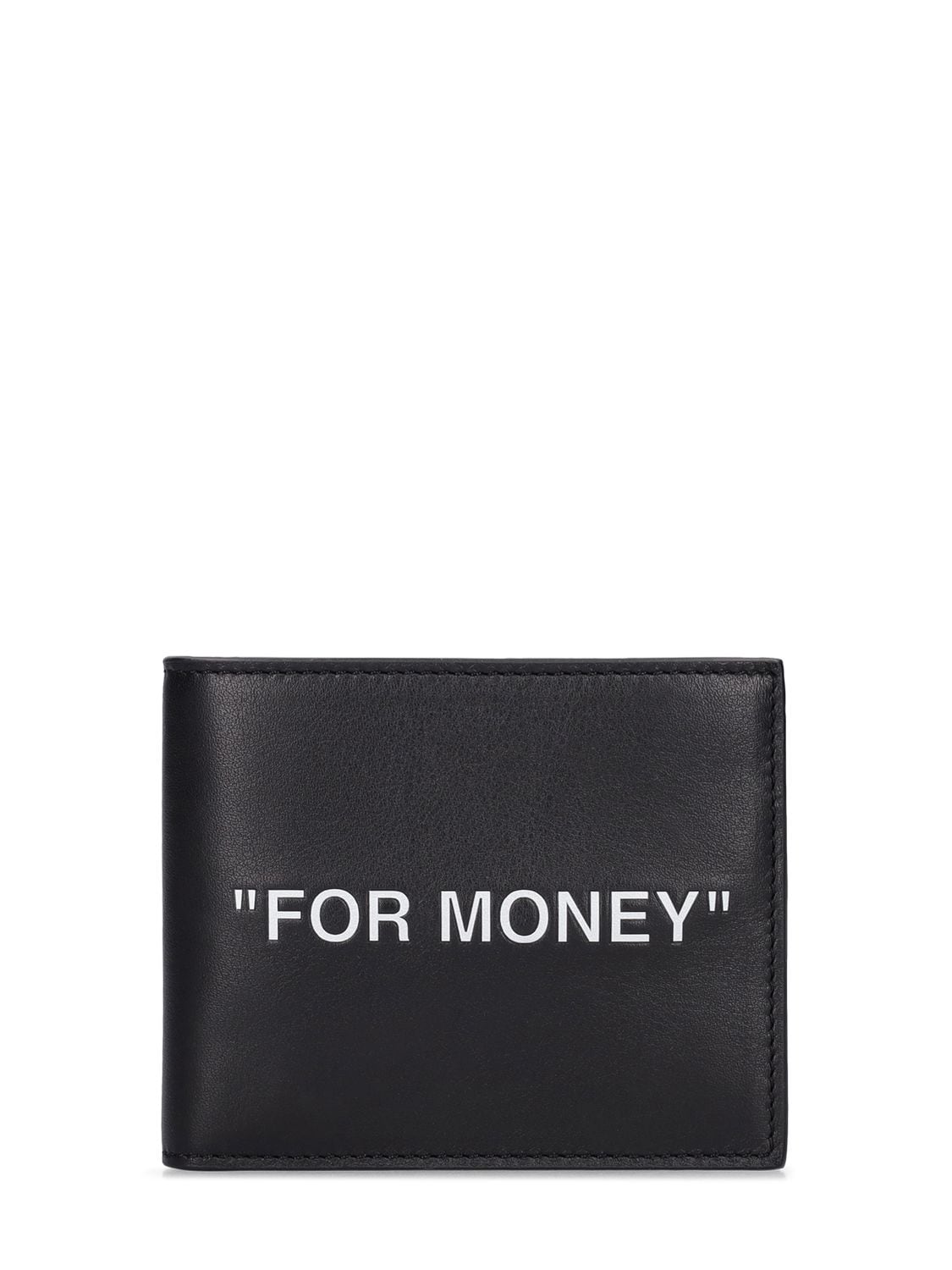 Off-white For Money Leather Billfold Wallet In Black,white