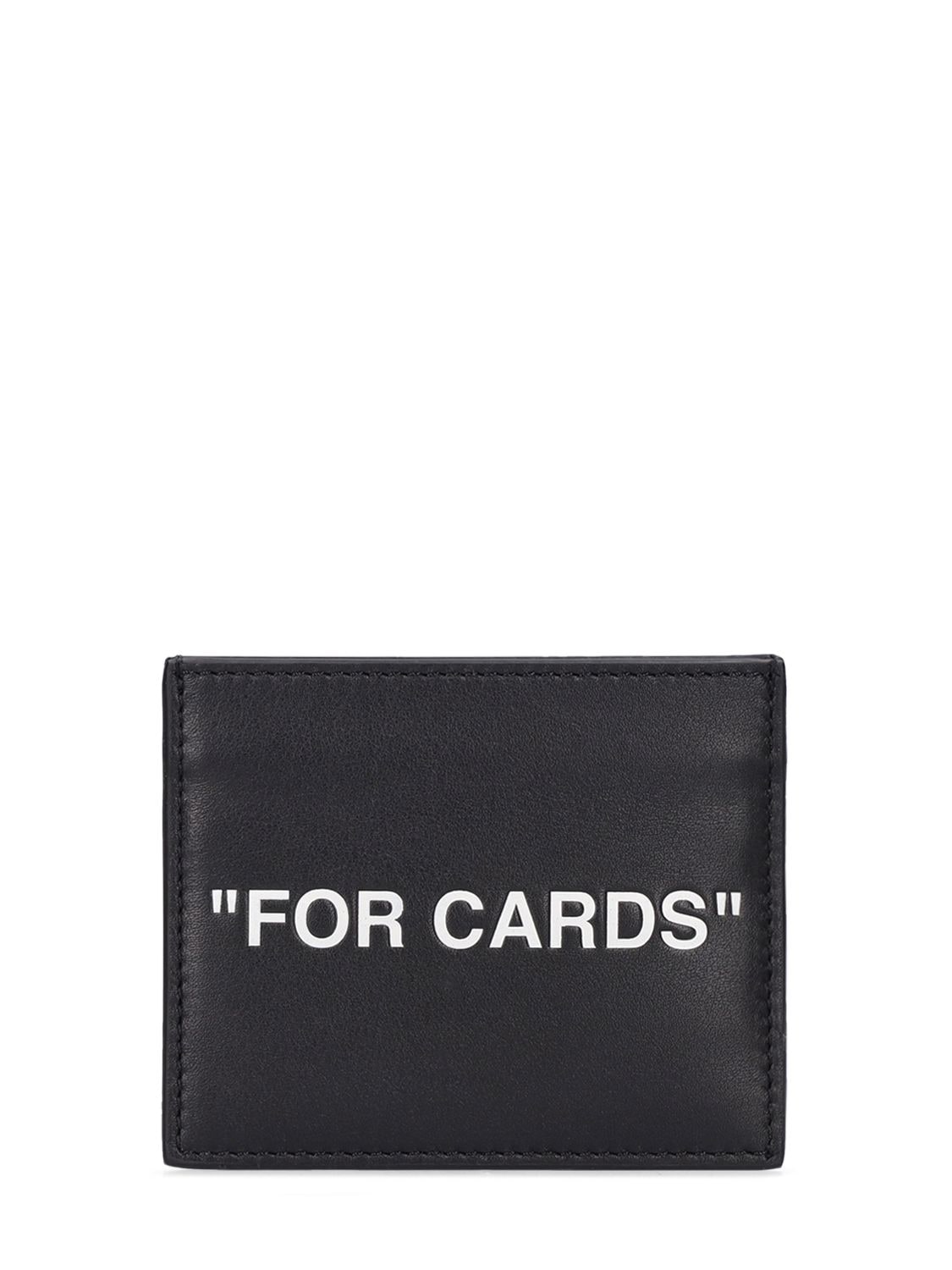 Shop Off-white "for Cards" Leather Card Holder In Black,white