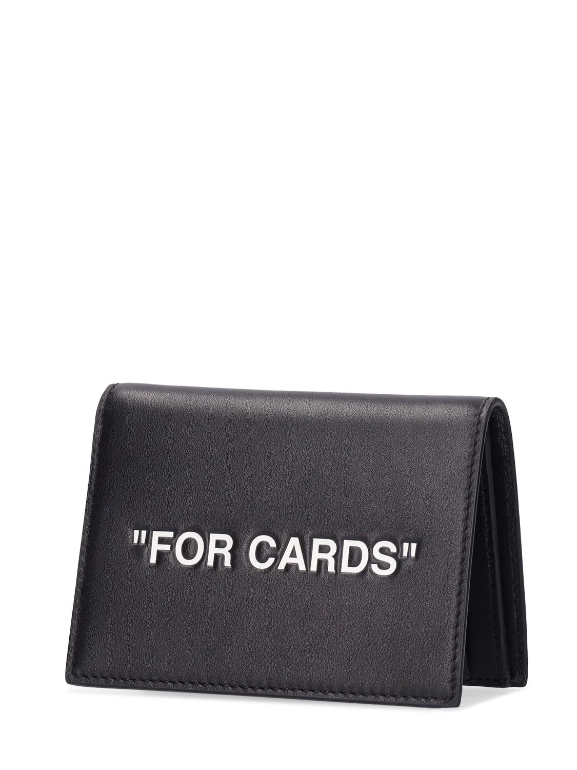 Shop Off-white For Cards Folded Leather Card Holder In Black,white