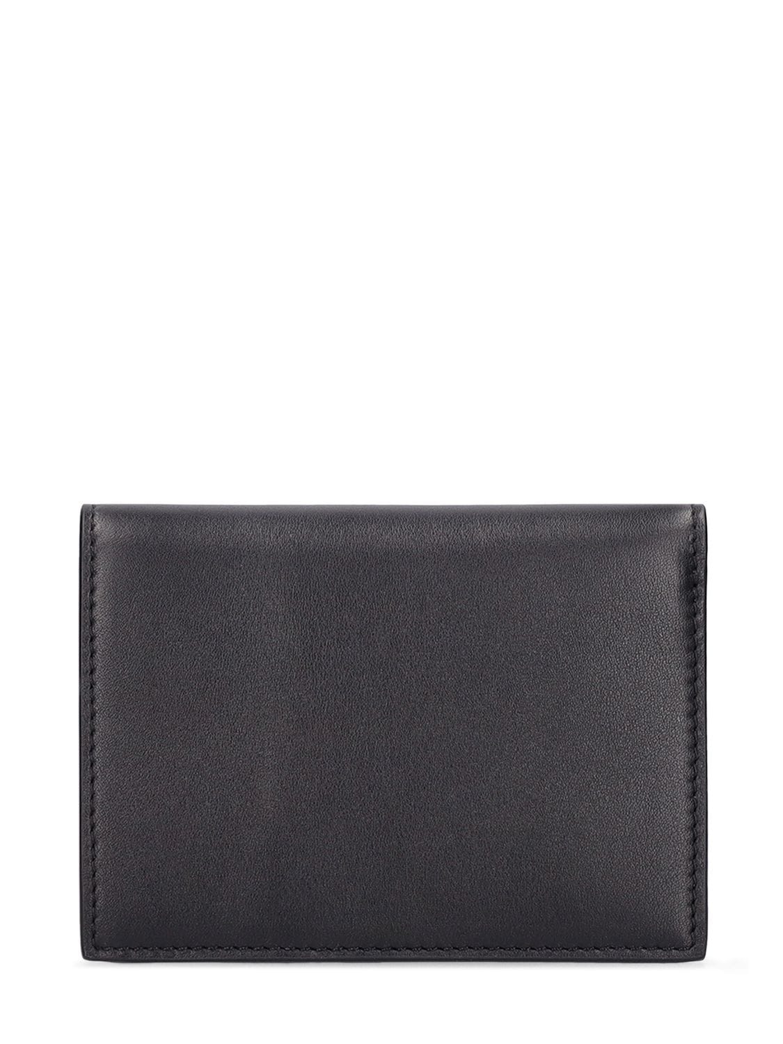 Shop Off-white "for Cards" Folded Leather Card Holder In Black,white