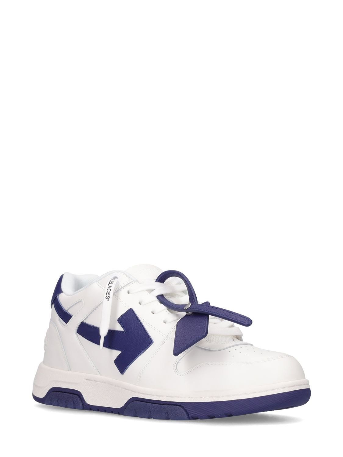 Shop Off-white Out Of Office Leather Low Top Sneakers In 화이트,블루
