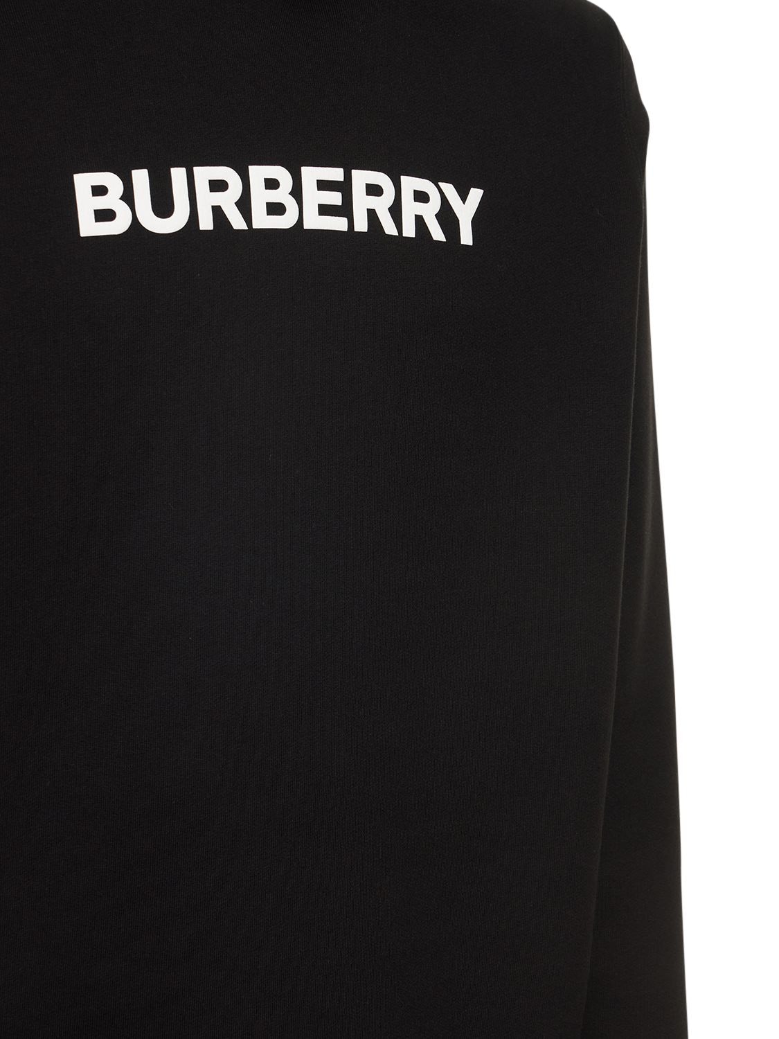 Shop Burberry Ansdell Logo Cotton Jersey Hoodie In Black