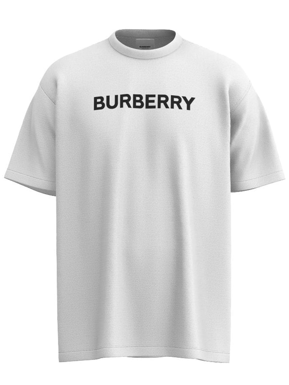 Shop Burberry Harriston Logo Cotton Jersey T-shirt In White