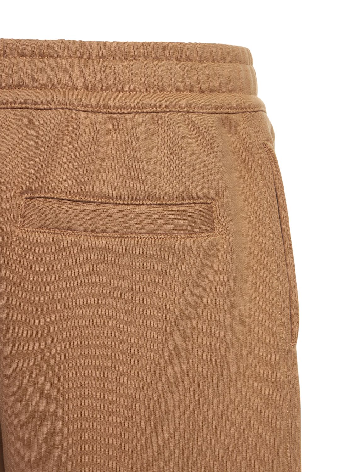 Shop Burberry Raphael Logo Cotton Jersey Sweat Shorts In Camel