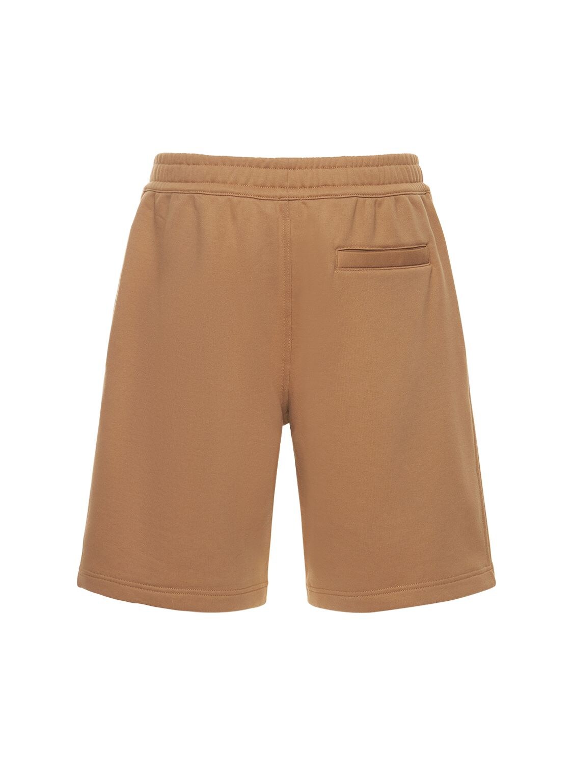 Shop Burberry Raphael Logo Cotton Jersey Sweat Shorts In Camel