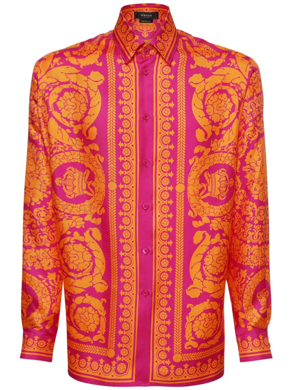 VERSACE BAROQUE PRINT SILK TWILL SHIRT