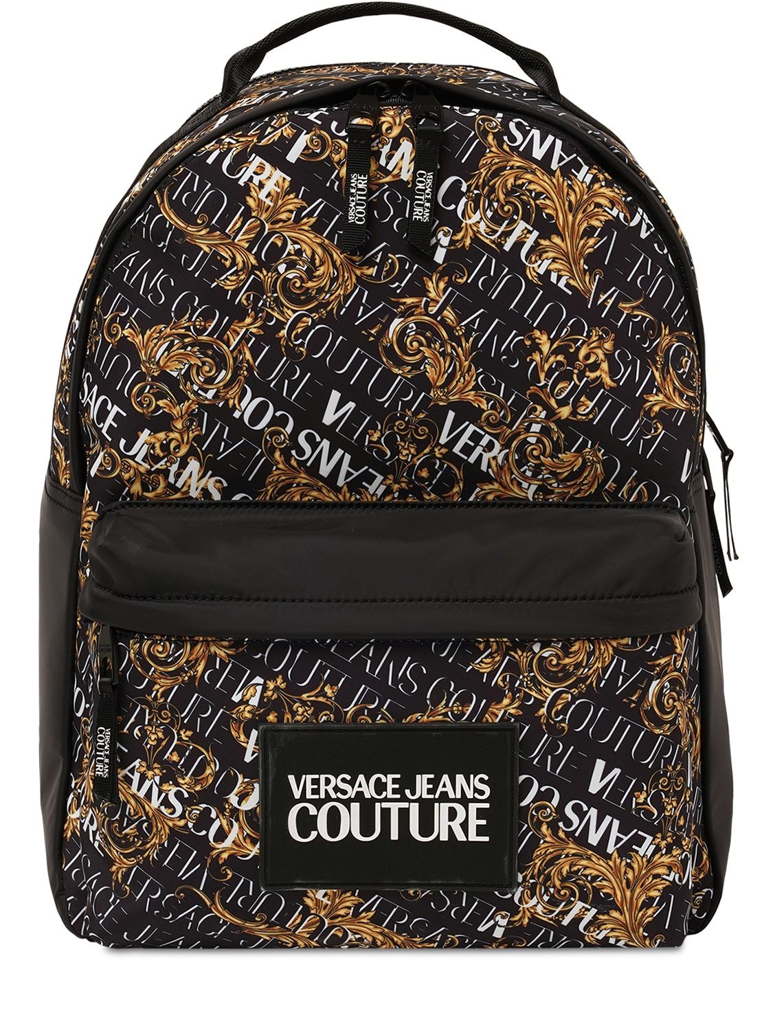 Versace Jeans Couture Baroque Print Nylon Backpack In Multicolor