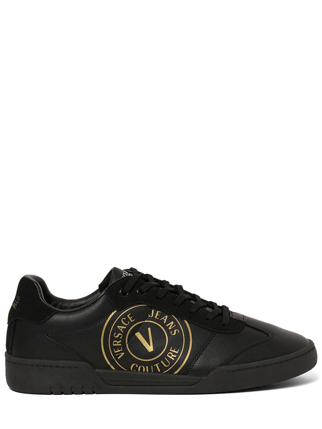 Versace Jeans Couture Brooklyn Leather Low-top Sneakers In Black,gold ...