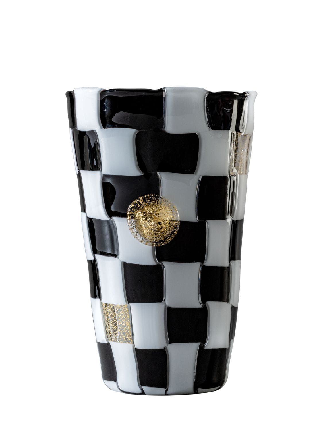 Venini Versace  Vvv Vase In Black,white