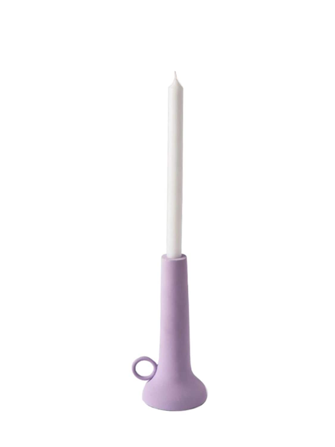 Pols Potten S Spartan Candle Holder In Lilac