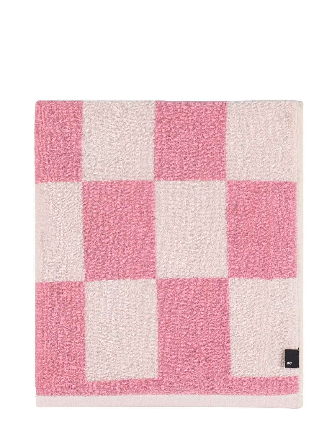 Shop Hay Check Cotton Hand Towel In Pink