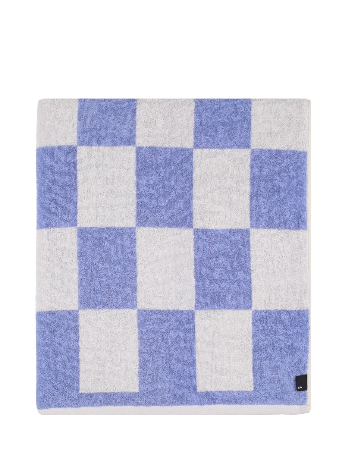 Shop Hay Check Cotton Bath Towel In Blue