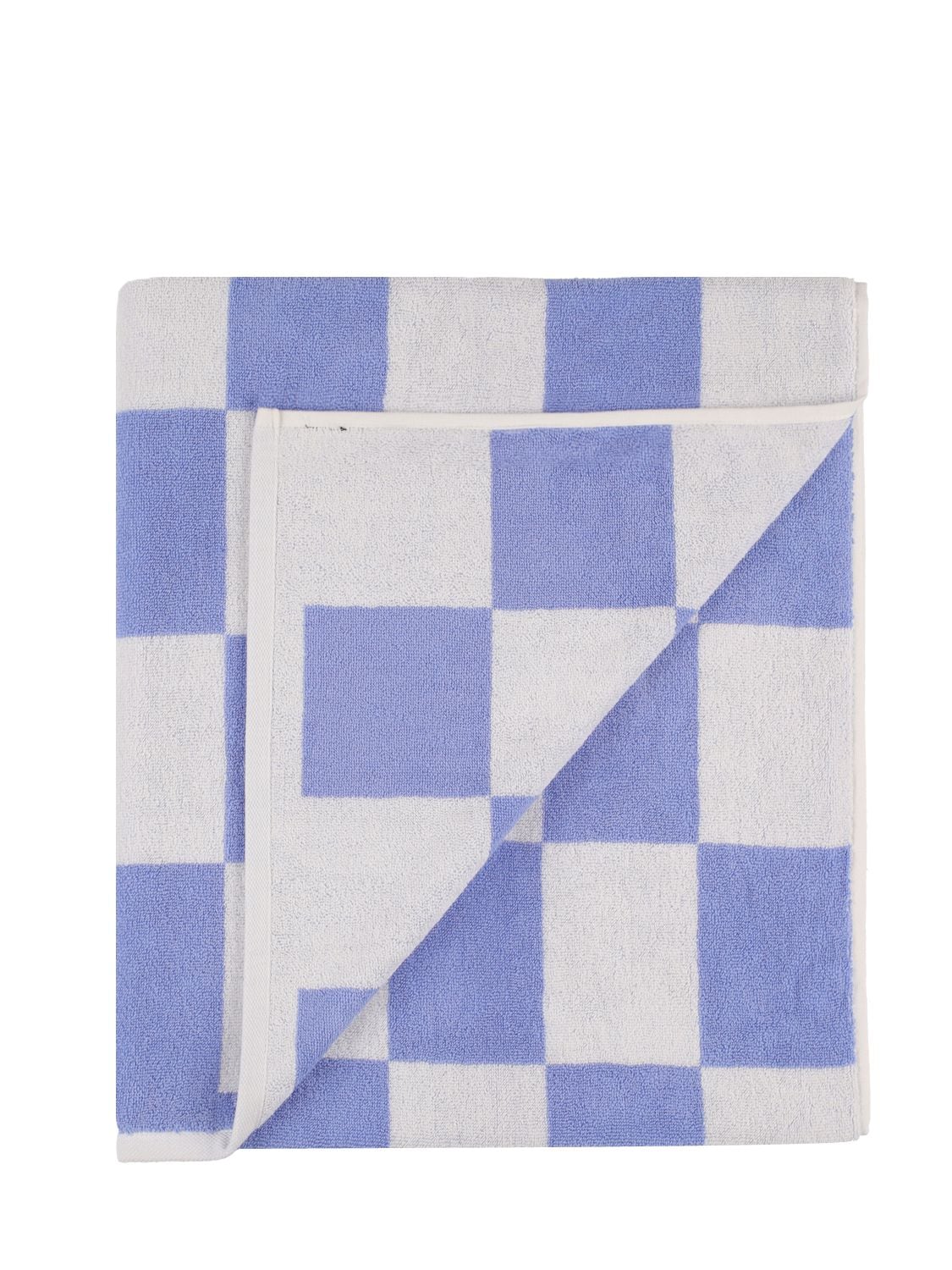 Shop Hay Check Cotton Bath Towel In Blue