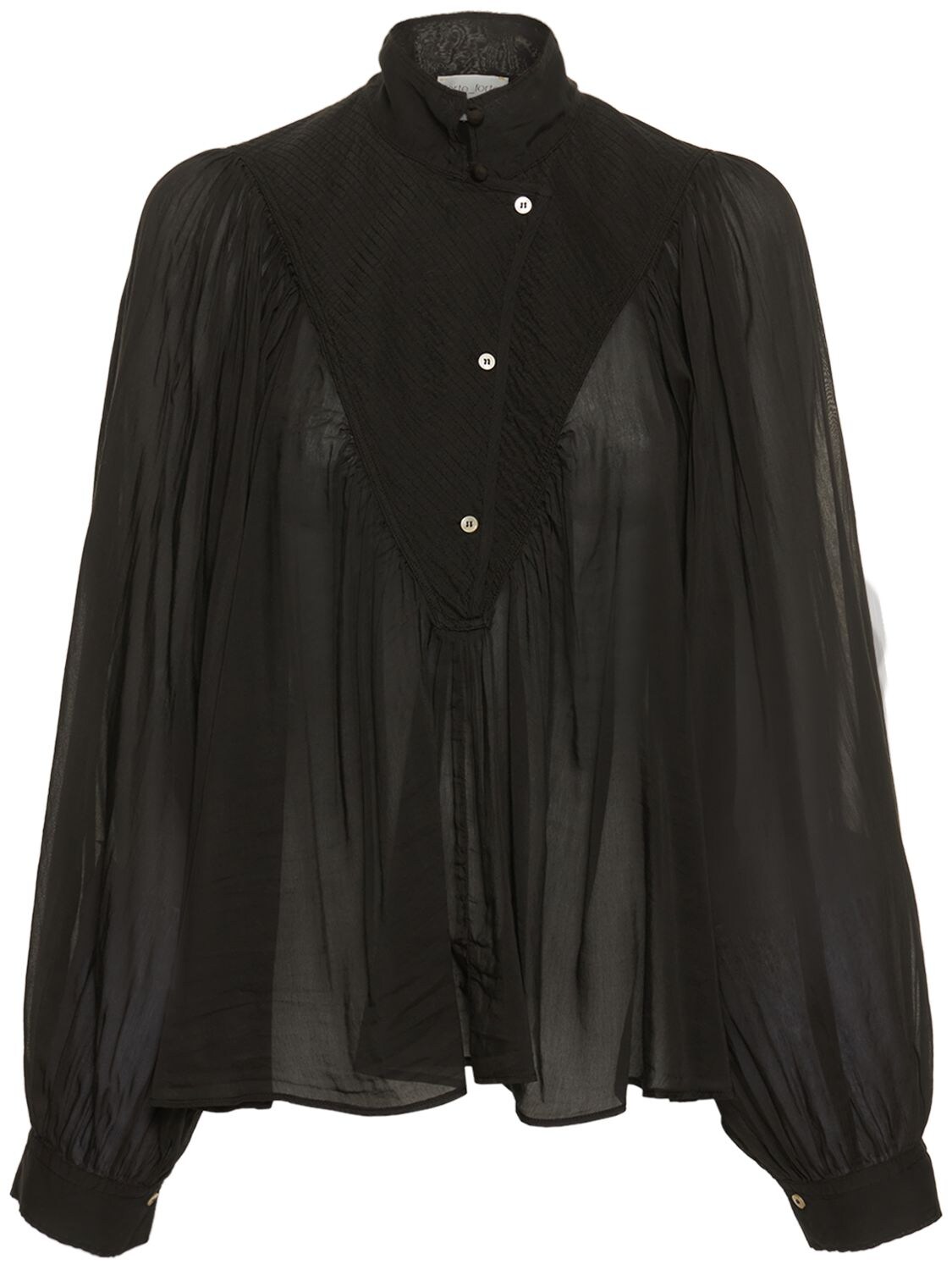 Forte Forte Bohémienne Cotton & Silk Voile Shirt In Black | ModeSens