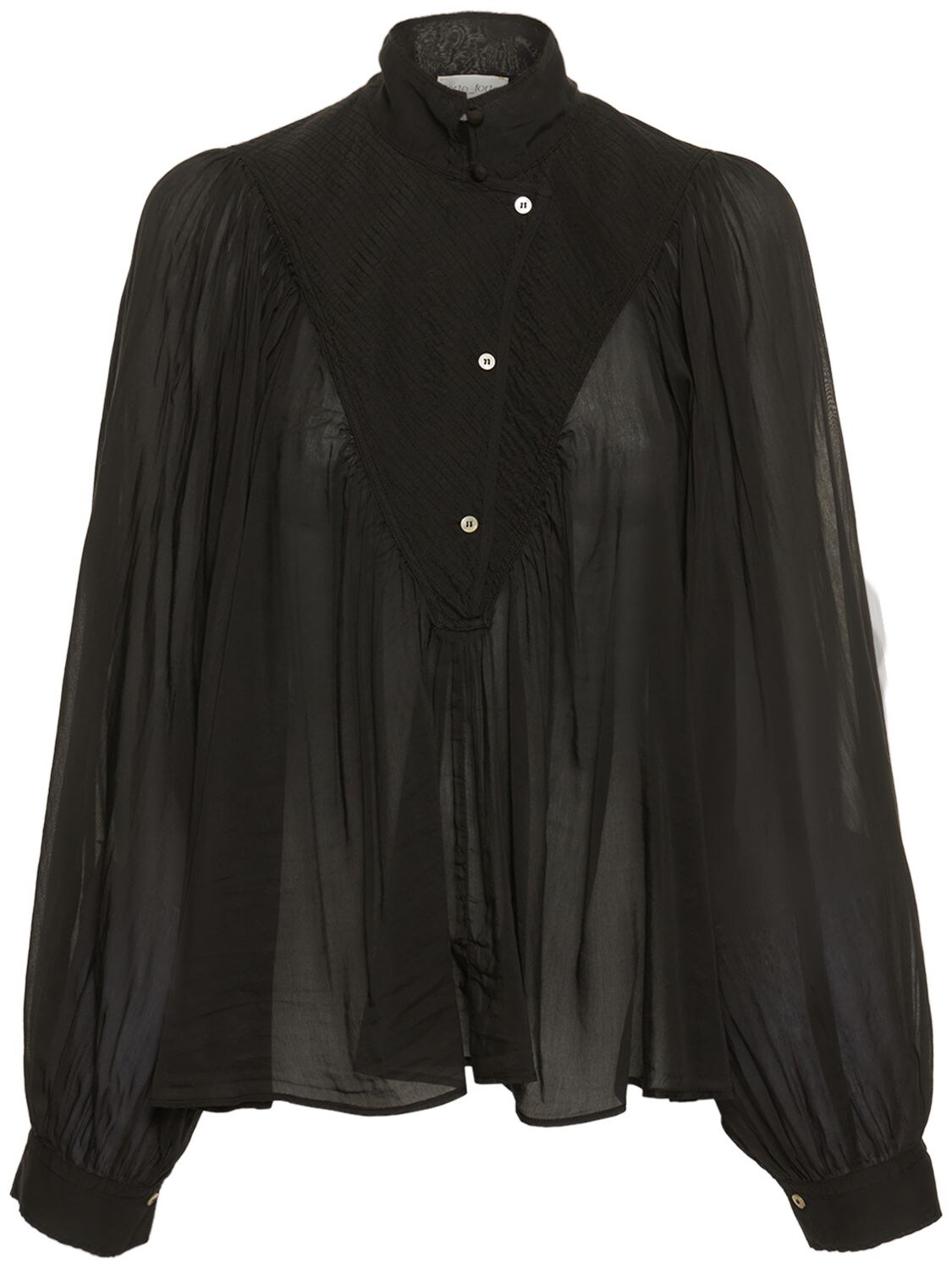 Forte Forte Bohémienne Cotton & Silk Voile Shirt In Black
