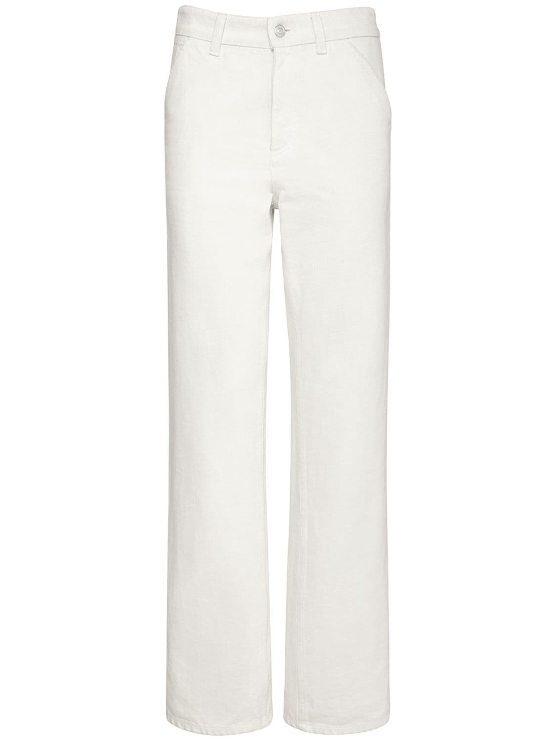 Loro Piana Releigh Straight Cotton Denim Jeans In Marzipan White | ModeSens