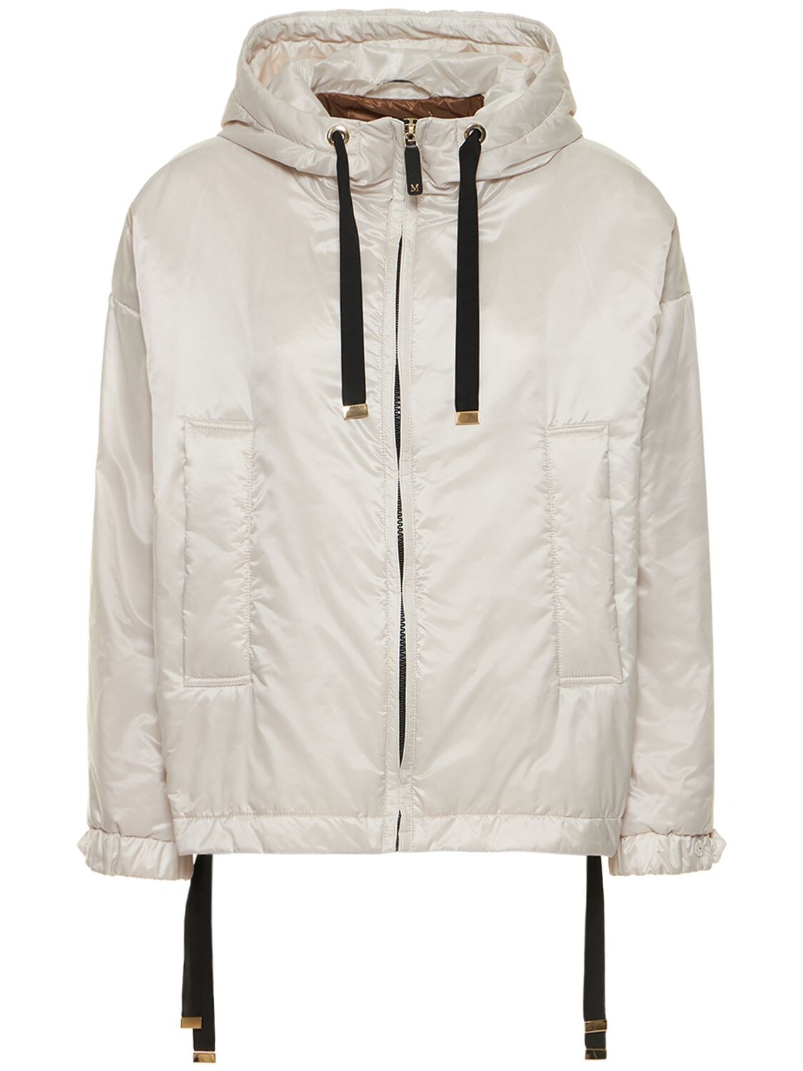 Max Mara Padded Tech Puffer Jacket W/ Hood In Nordic White | ModeSens