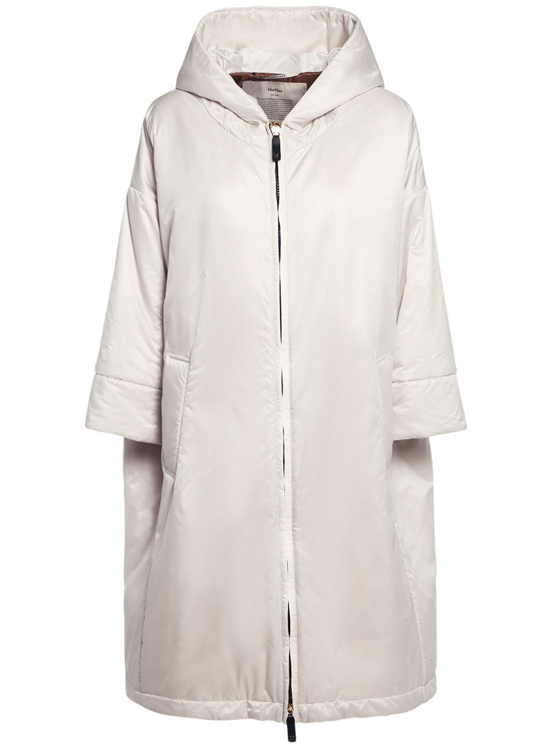 Max Mara - Padded tech parka coat w/ hood - Nordic White | Luisaviaroma