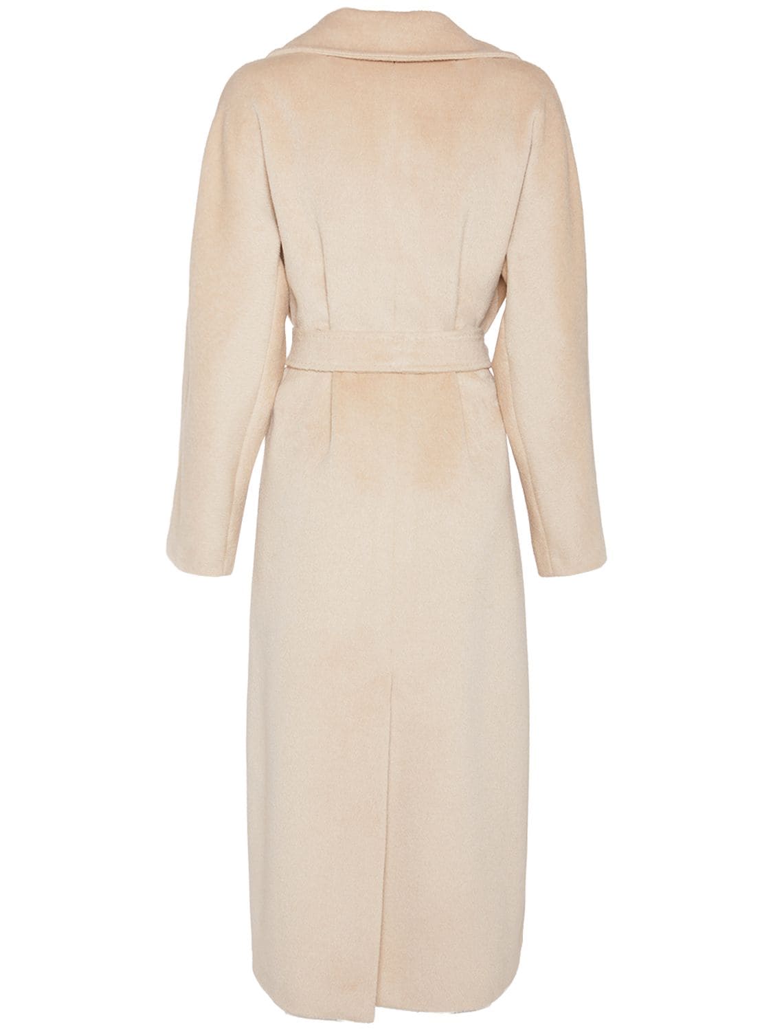 Shop Weekend Max Mara Tempera Wool Blend Belted Coat In Cream