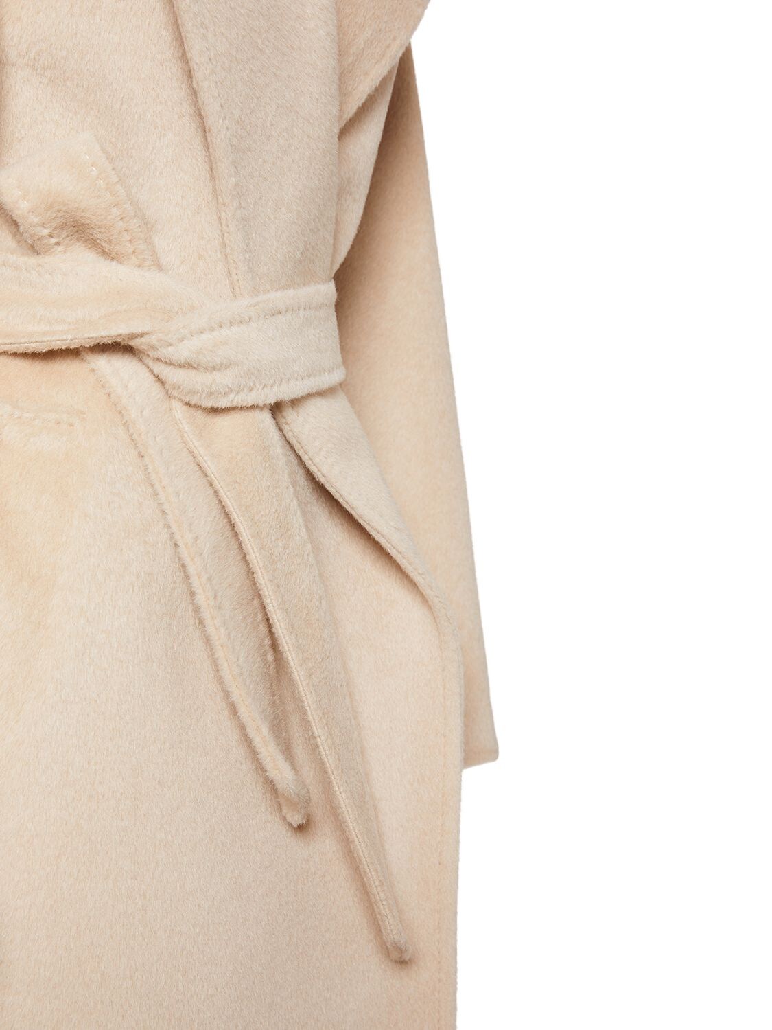 Shop Weekend Max Mara Tempera Wool Blend Belted Coat In Cream