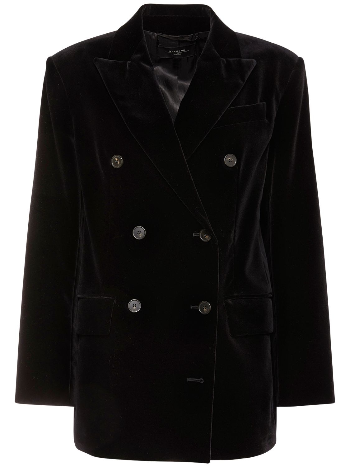 Weekend Max Mara - Aquile double breasted velvet blazer - | Luisaviaroma