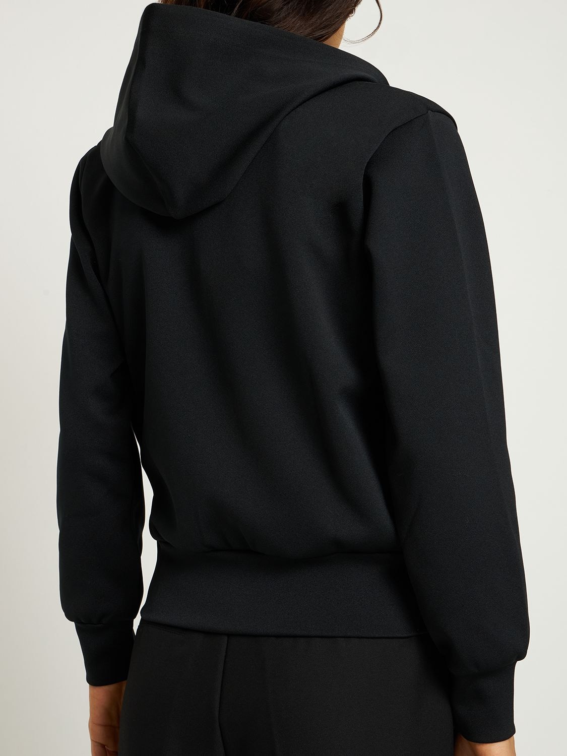 Shop Comme Des Garçons Play Logo Tech Zip Hoodie In Black