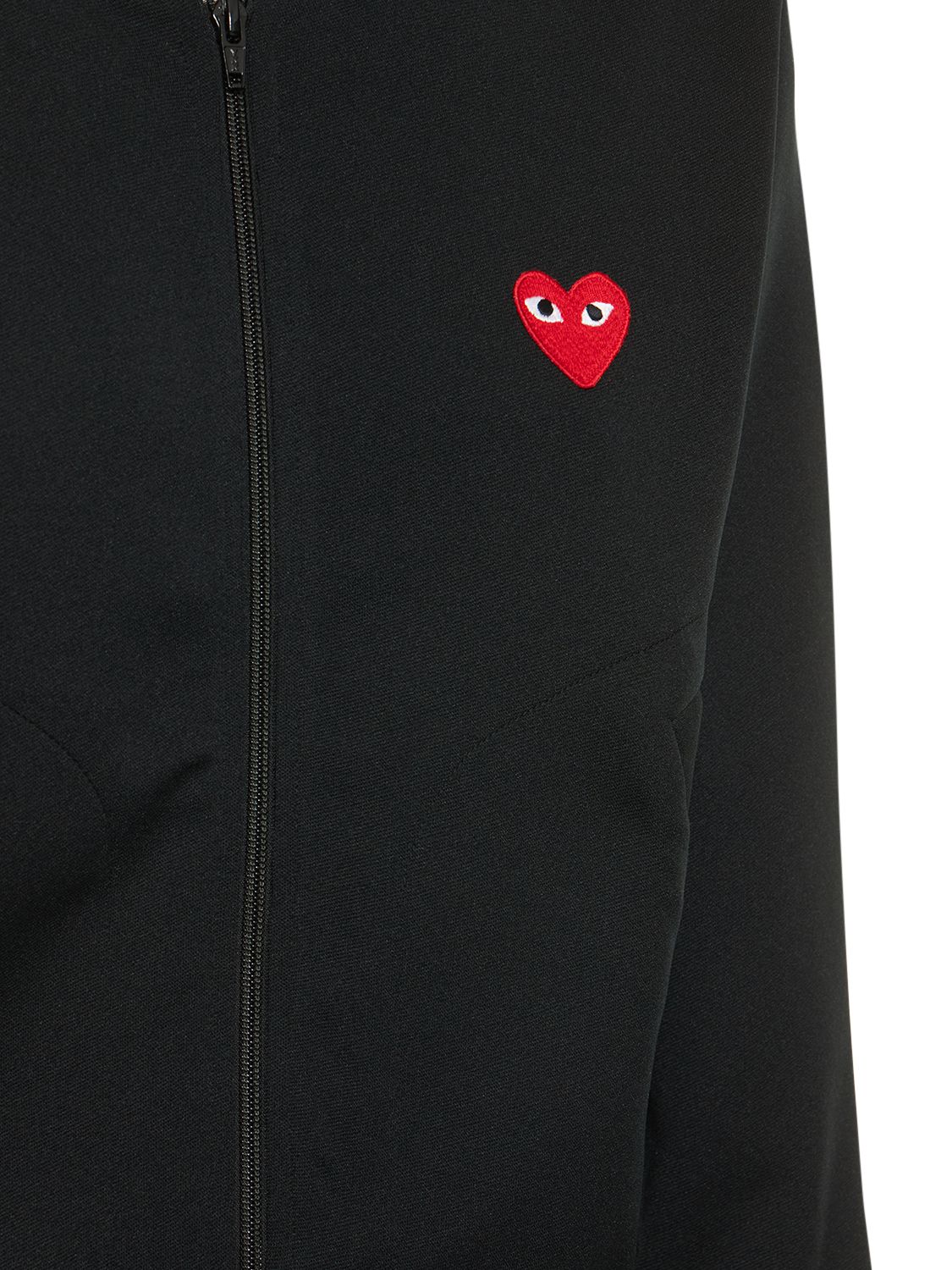 Shop Comme Des Garçons Play Logo Tech Zip Hoodie In Black