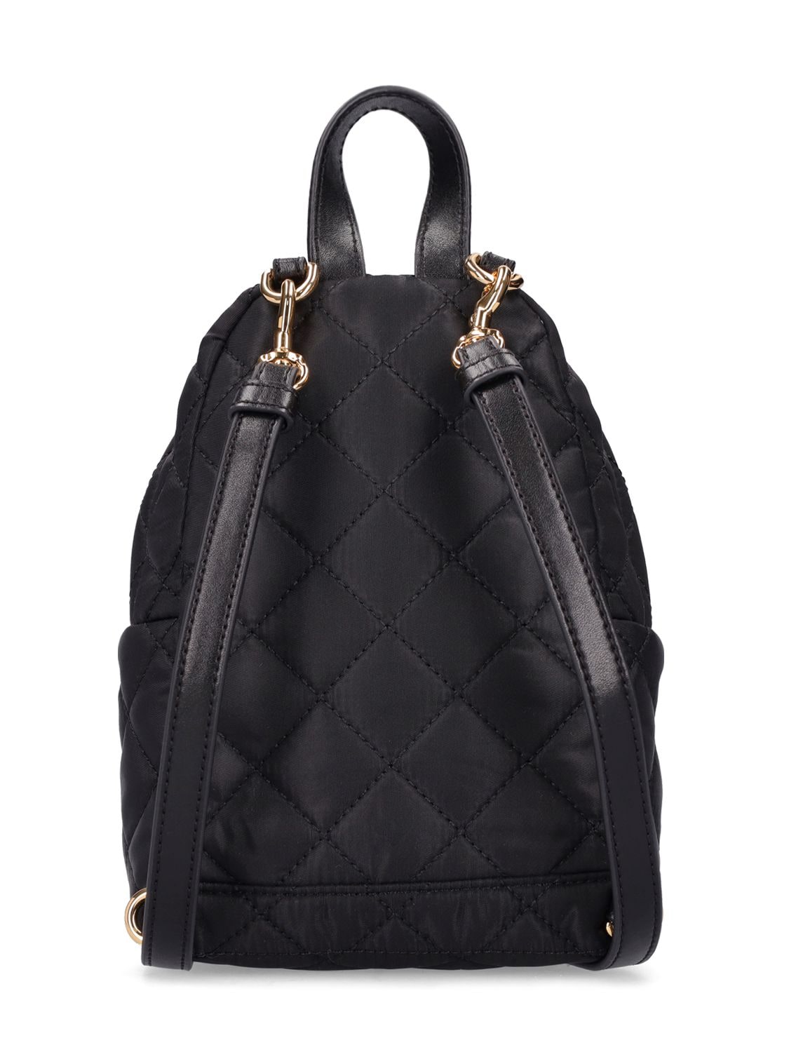 Shop Moschino Logo Quilted Mini Backpack In Black