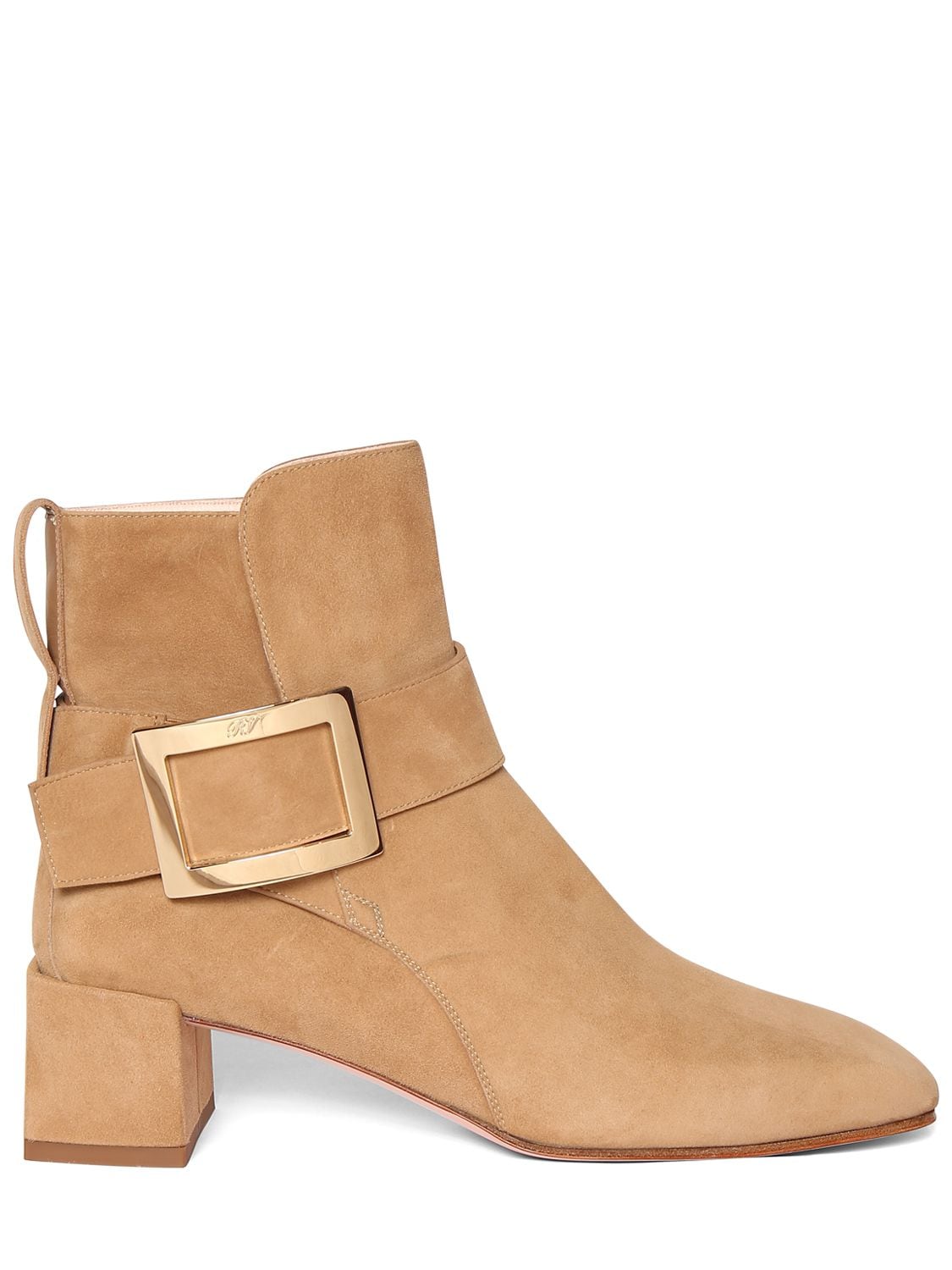 ROGER VIVIER 45MM CITY SUEDE ANKLE BOOTS