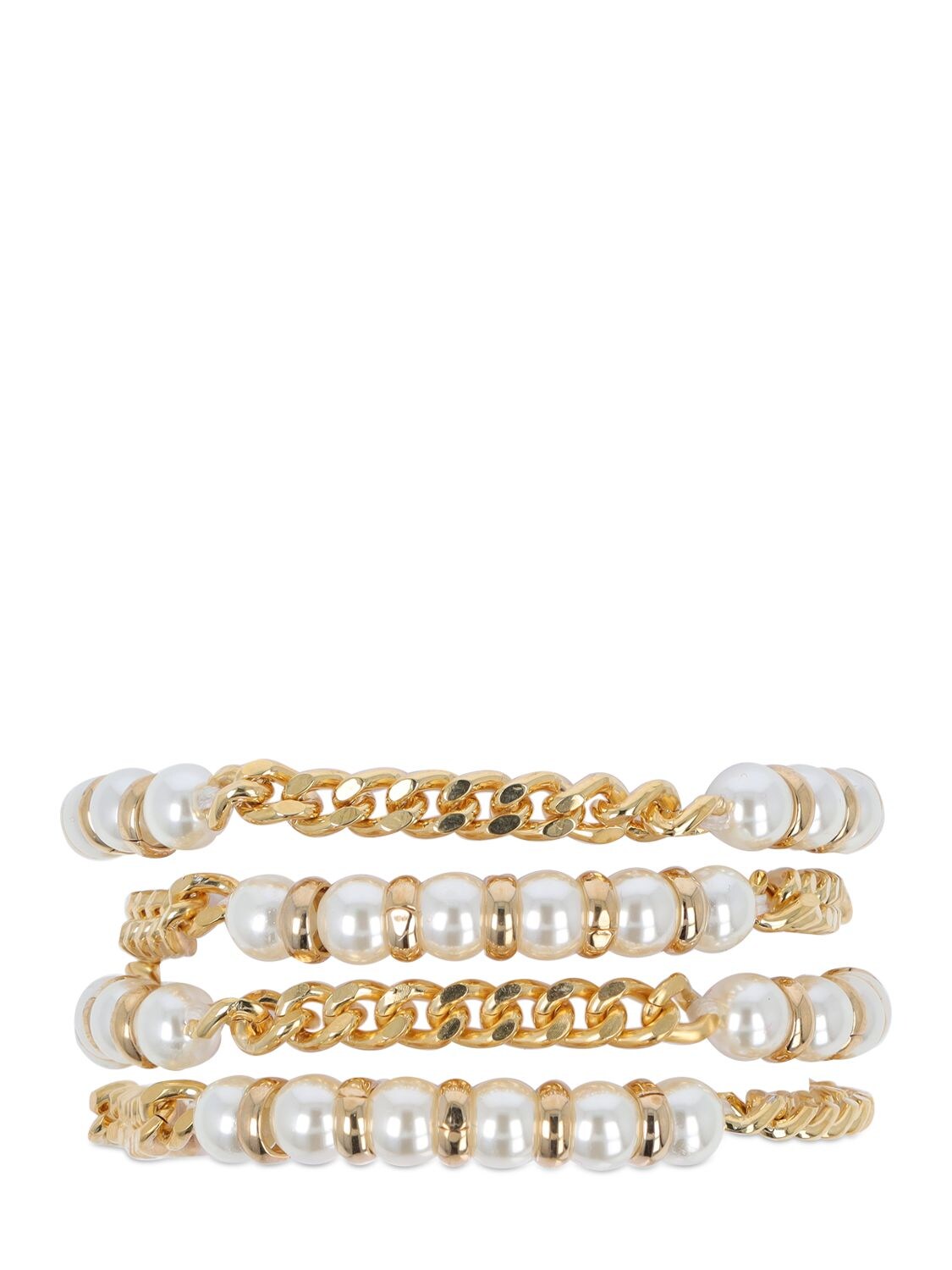 Rosantica Flaminia Imitation Pearl Bracelet In White,gold