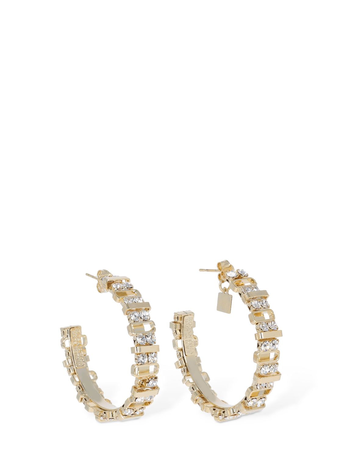 Rosantica Petra Crystal Hoop Earrings In Gold,crystal