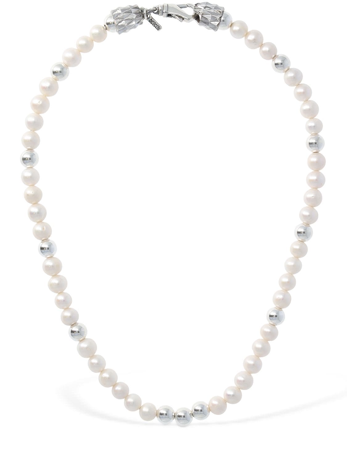 Emanuele Bicocchi 珍珠链条项链 In Pearl,silver
