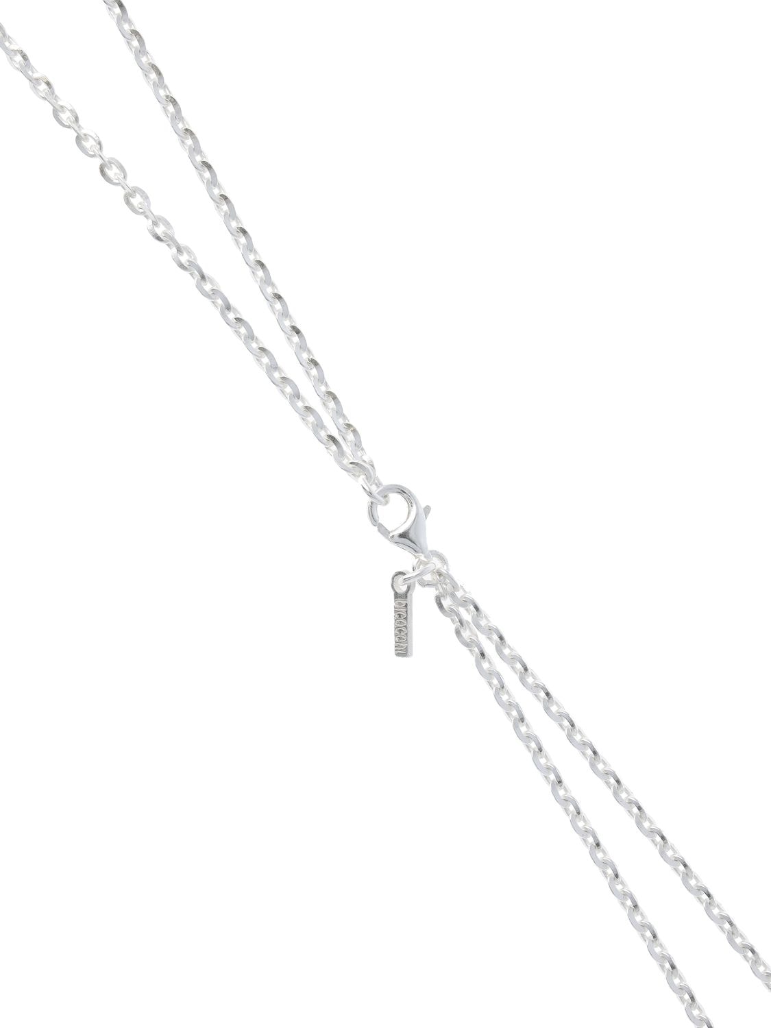 Shop Emanuele Bicocchi Ice Double Chain Long Necklace In Silver
