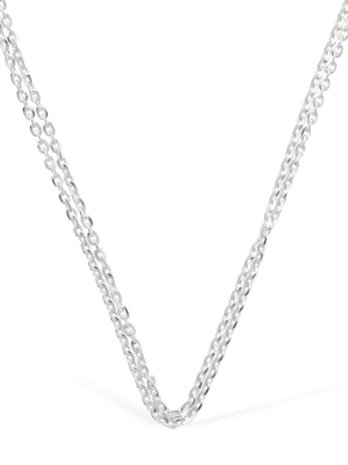 Shop Emanuele Bicocchi Ice Double Chain Long Necklace In Silver