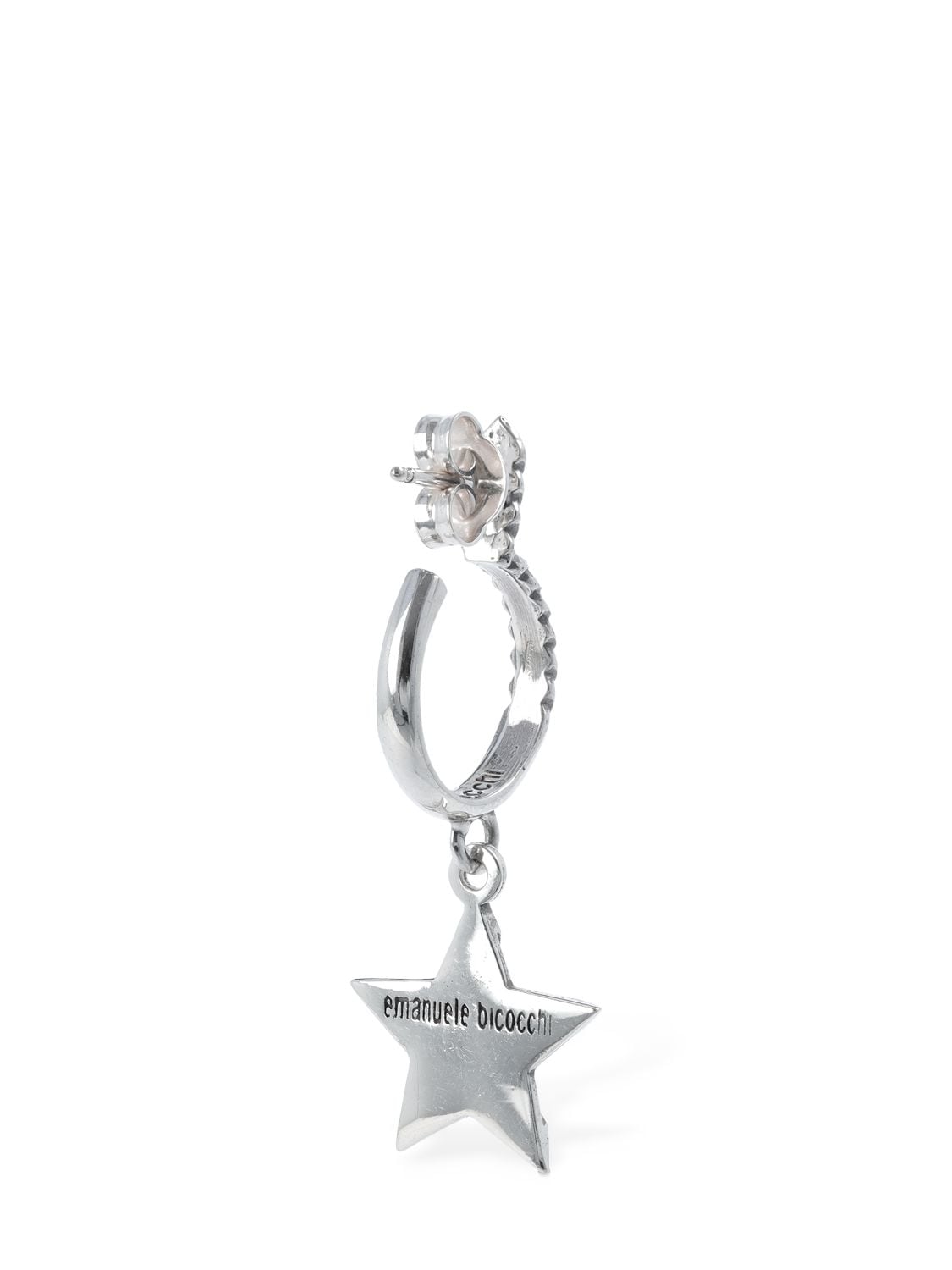 Shop Emanuele Bicocchi Star Charm Mono Earring In Silver