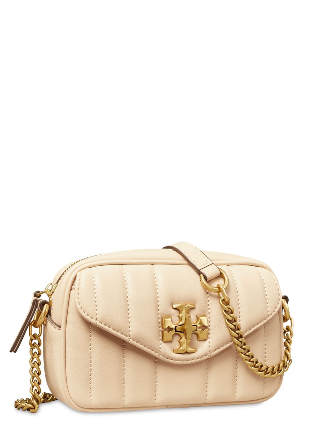 Tory Burch Mini Kira Quilted Leather Camera Bag In Brie | ModeSens