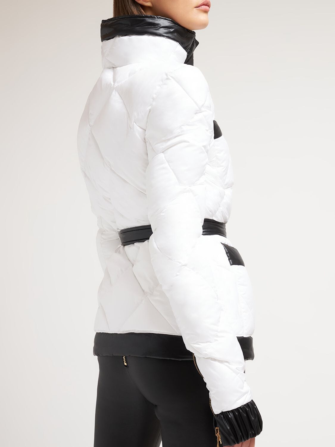 Balmain Monochrome Quilted Satin-shell In White/black | ModeSens