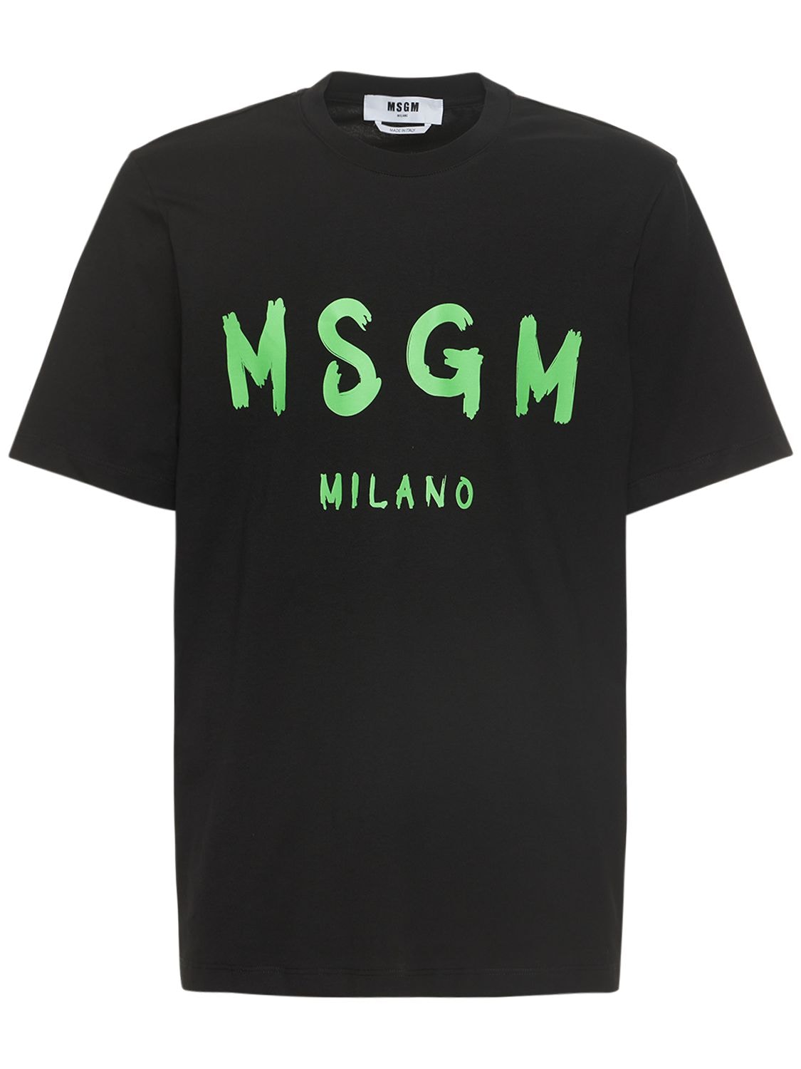 MSGM Logo Print Cotton Jersey T-shirt