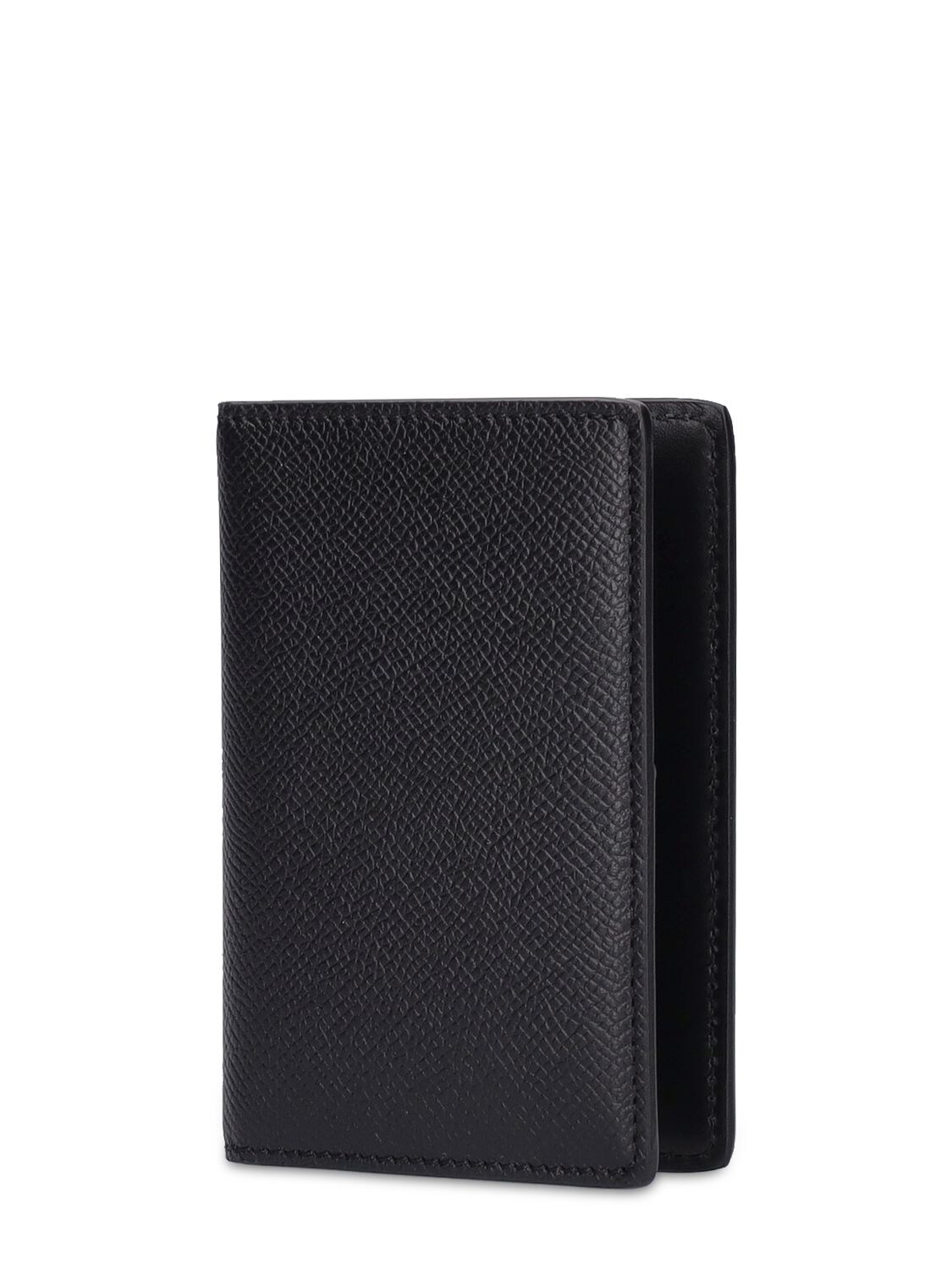 Shop Maison Margiela Grainy Leather Card Wallet In Black