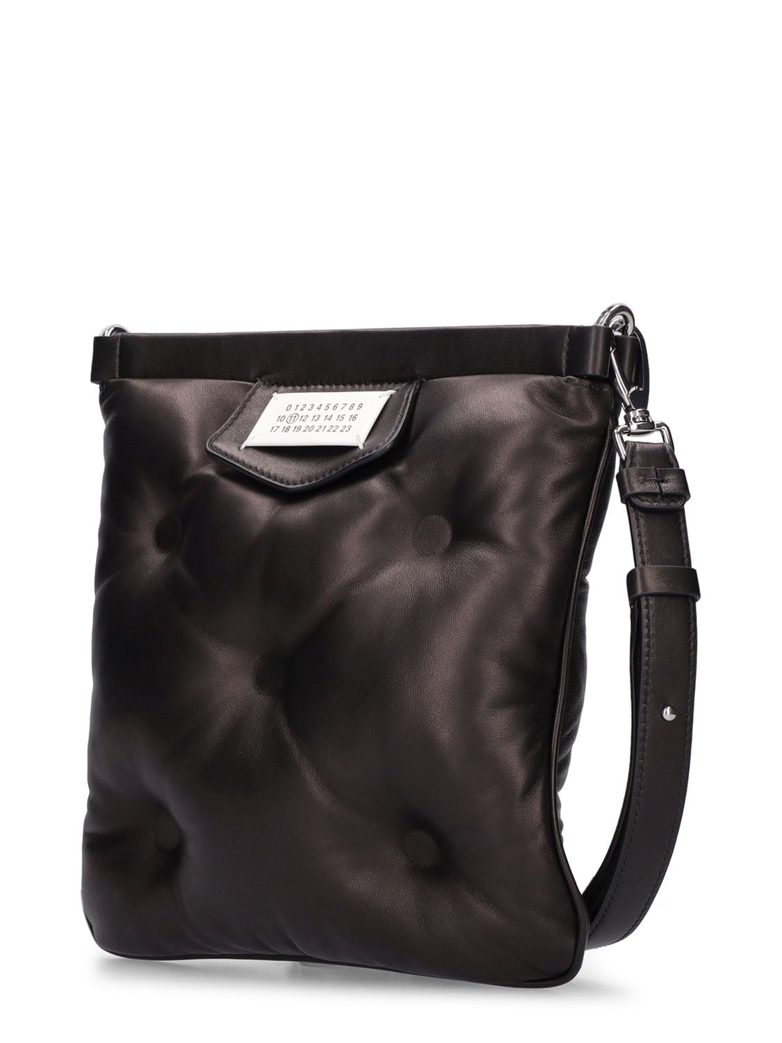 Shop Maison Margiela Glam Slam Leather Messenger Bag In Black