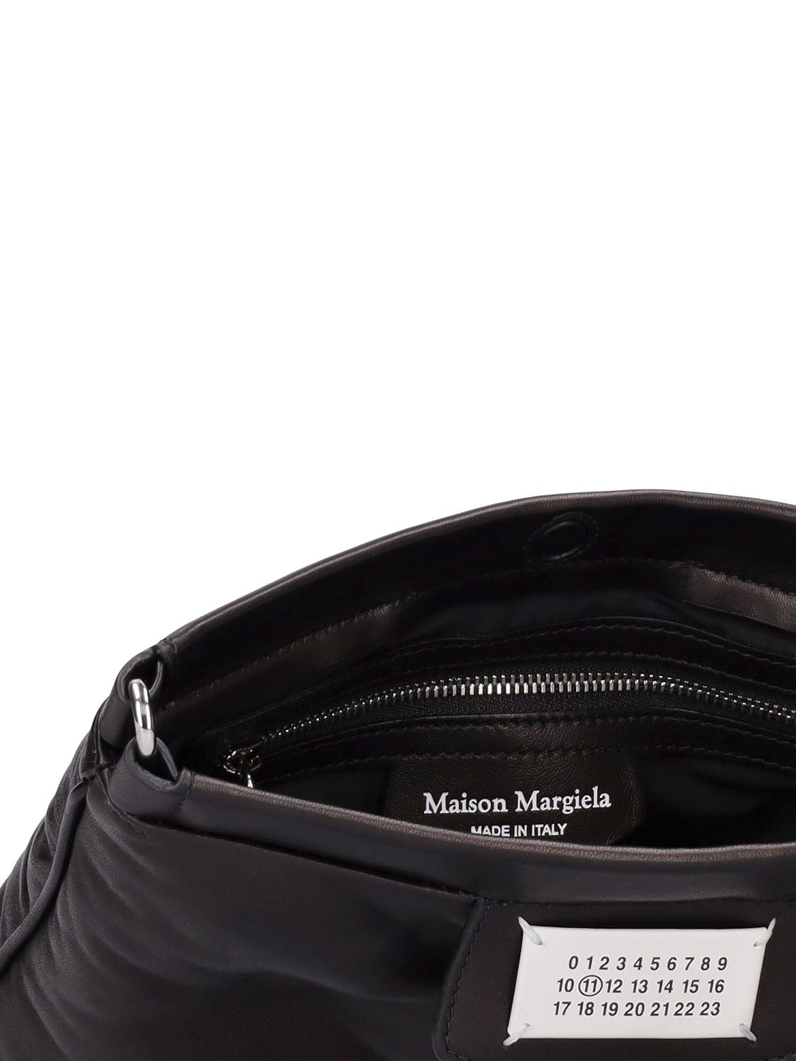 Shop Maison Margiela Glam Slam Leather Messenger Bag In Black