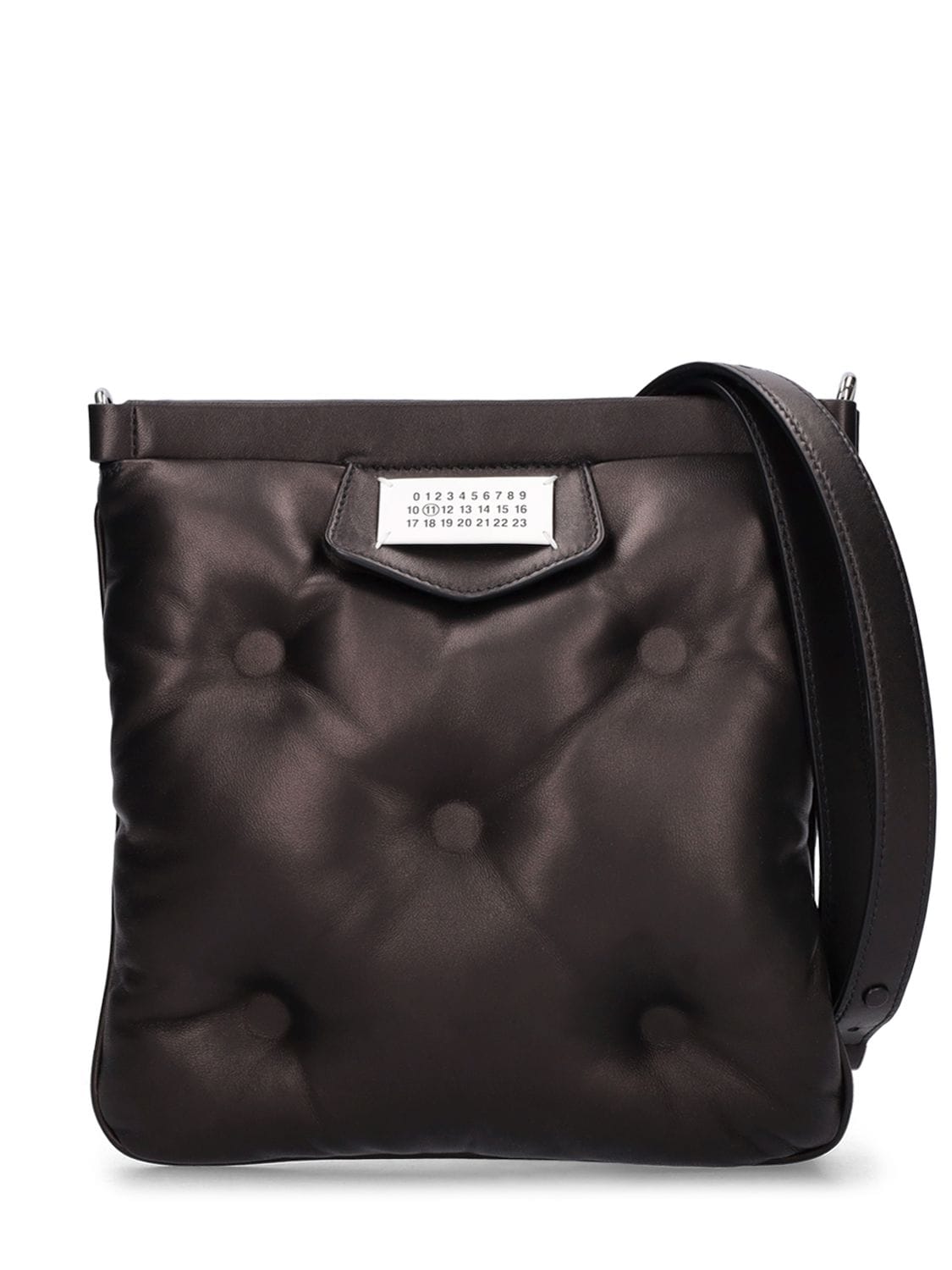 Maison Margiela Glam Slam Leather Messenger Bag In Black