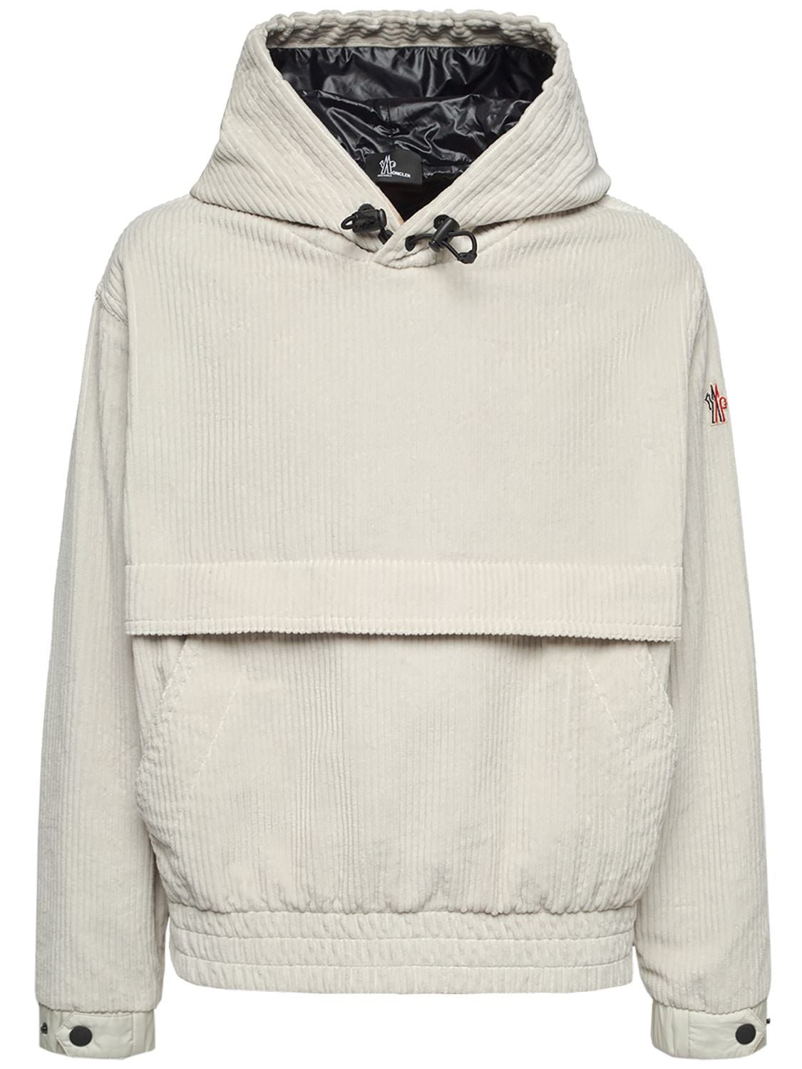 Moncler Grenoble Logo Cotton Sweatshirt Hoodie In Open Grey | ModeSens