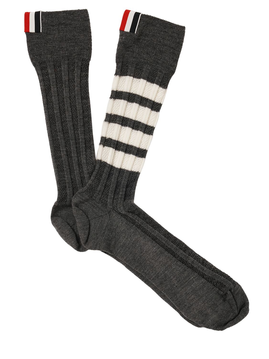 Thom Browne 4 Bar Wool Blend Socks In Med Grey