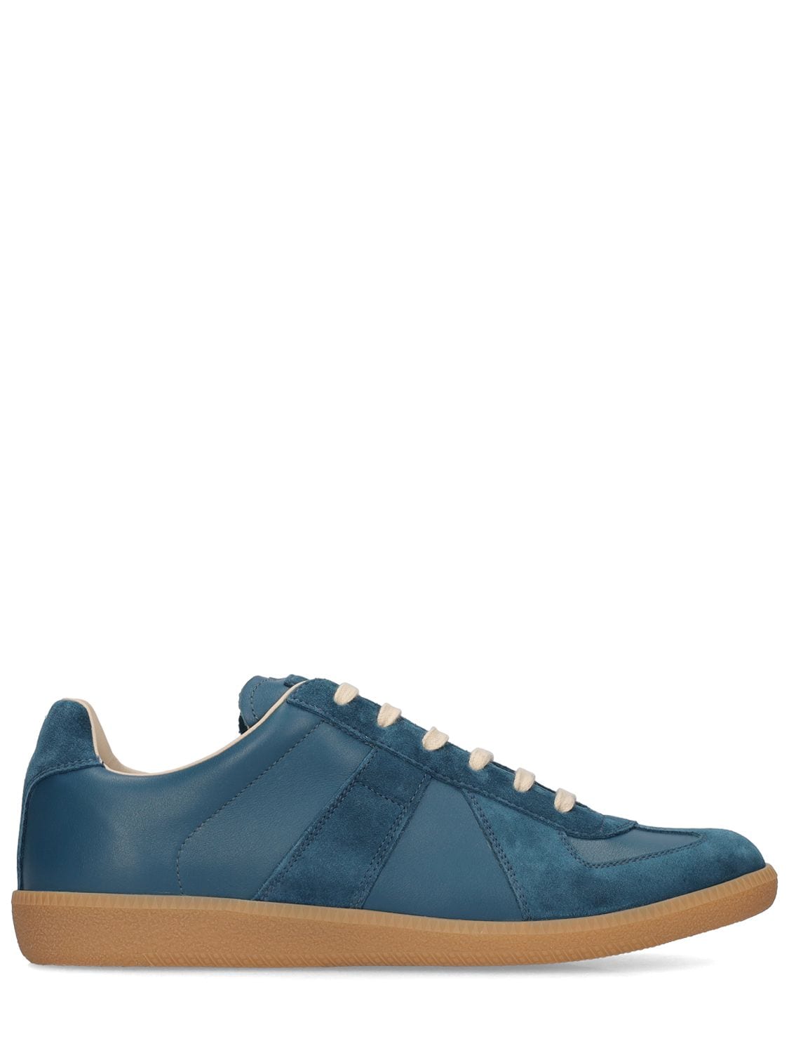 Maison Margiela Blue Replica Suede And Leather Trainers In Octane