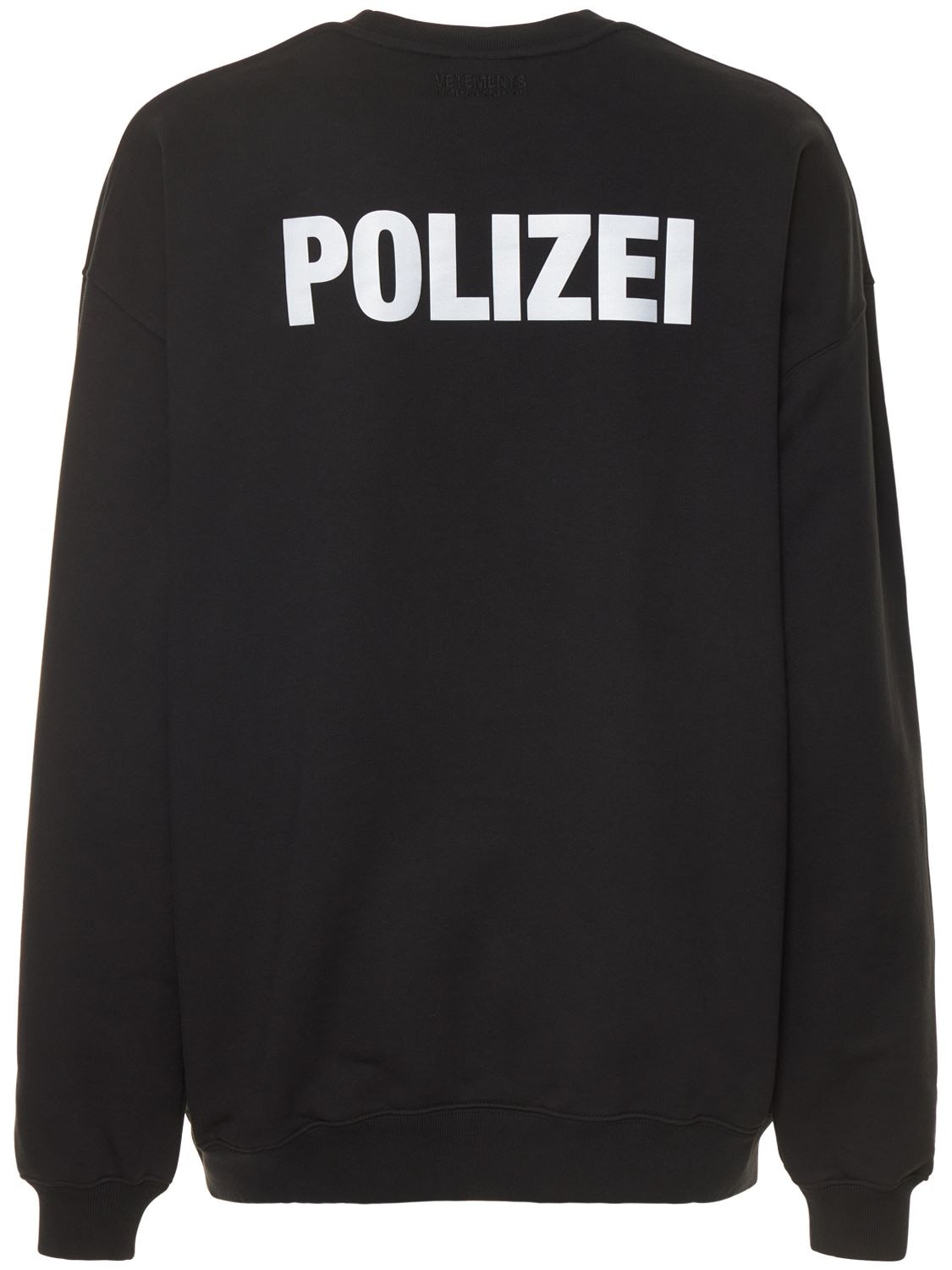 VETEMENTS - Polizei cotton molleton sweatshirt - Black | Luisaviaroma