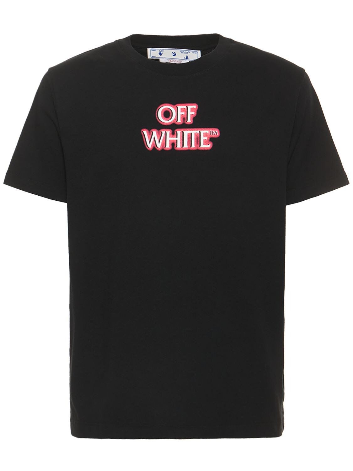 OFF-WHITE Emotion Neon Print Cotton Jersey T-shirt